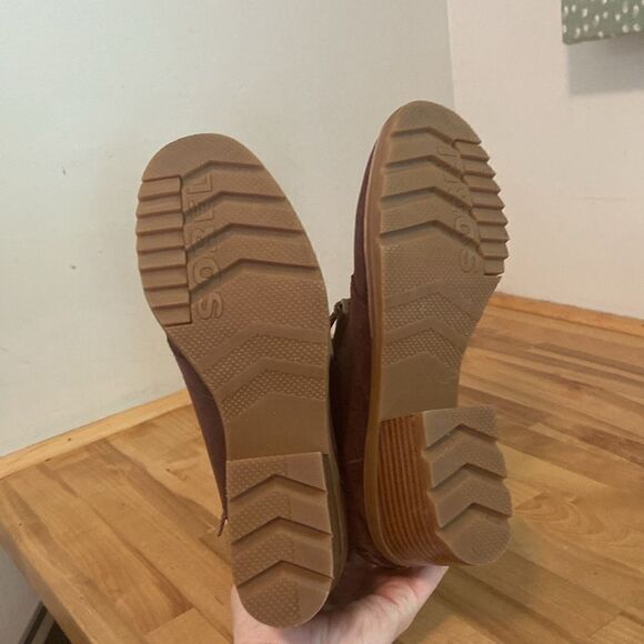 Sorel Redwood Brown Cate Lace Up Waterproof Heeled Bootie Size 6 1/2 - Picture 6 of 8